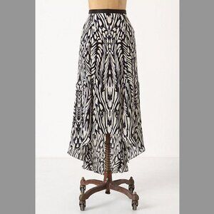 Anthropologie Leifsdottir Inked Antonia High-Low Skirt Silk Ikat 10